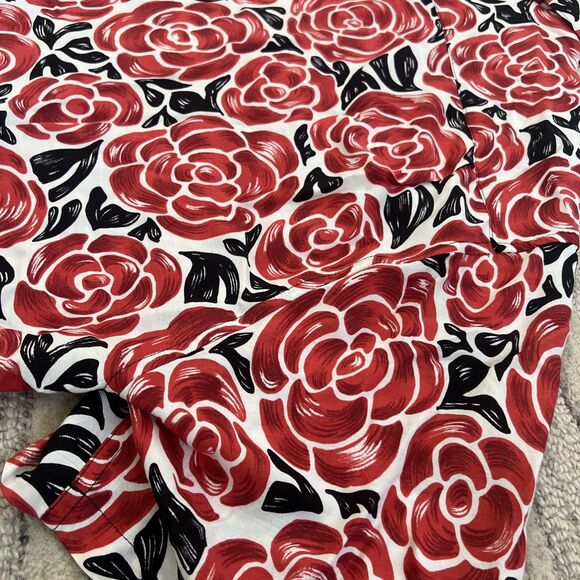 Vintage Jams World Hawaiian Shirt Mens XL Rayon Red Black Roses Valentines 90s - Picture 8 of 10